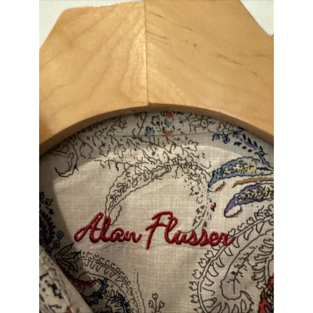 Alan Flusser Mens Floral Gray/W Multicolor Button Up Shirt XXL Long Sleeve NWOT